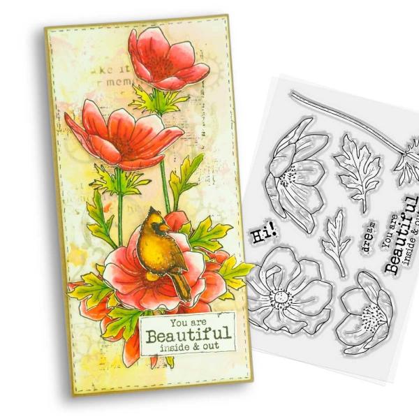Polkadoodles - Stempelset "Mixed Flowers Beautiful Anemone" Clear Stamps