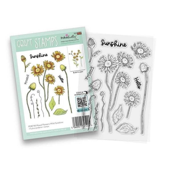 Polkadoodles - Stempelset "Mixed Flowers Wild Sunshine" Clear Stamps