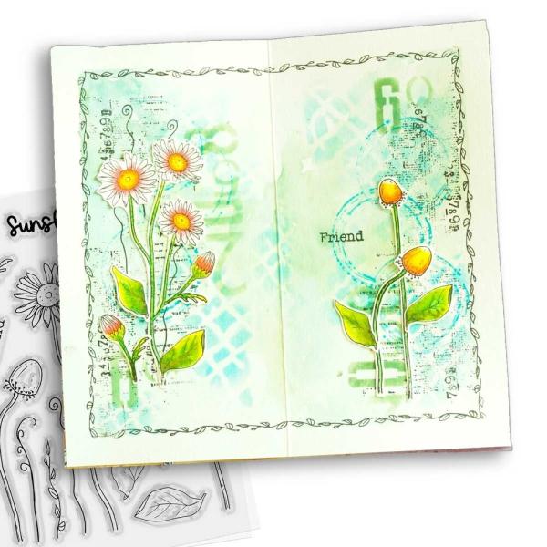 Polkadoodles - Stempelset "Mixed Flowers Wild Sunshine" Clear Stamps