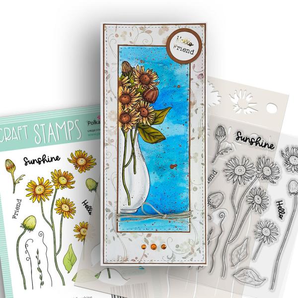 Polkadoodles - Stempelset "Mixed Flowers Wild Sunshine" Clear Stamps