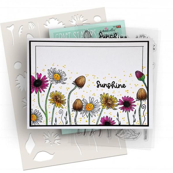 Polkadoodles - Stempelset "Mixed Flowers Wild Sunshine" Clear Stamps