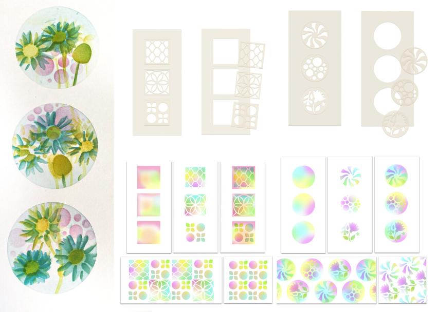 Polkadoodles - Schablone "Switchables Circles Triptych" Stencil  