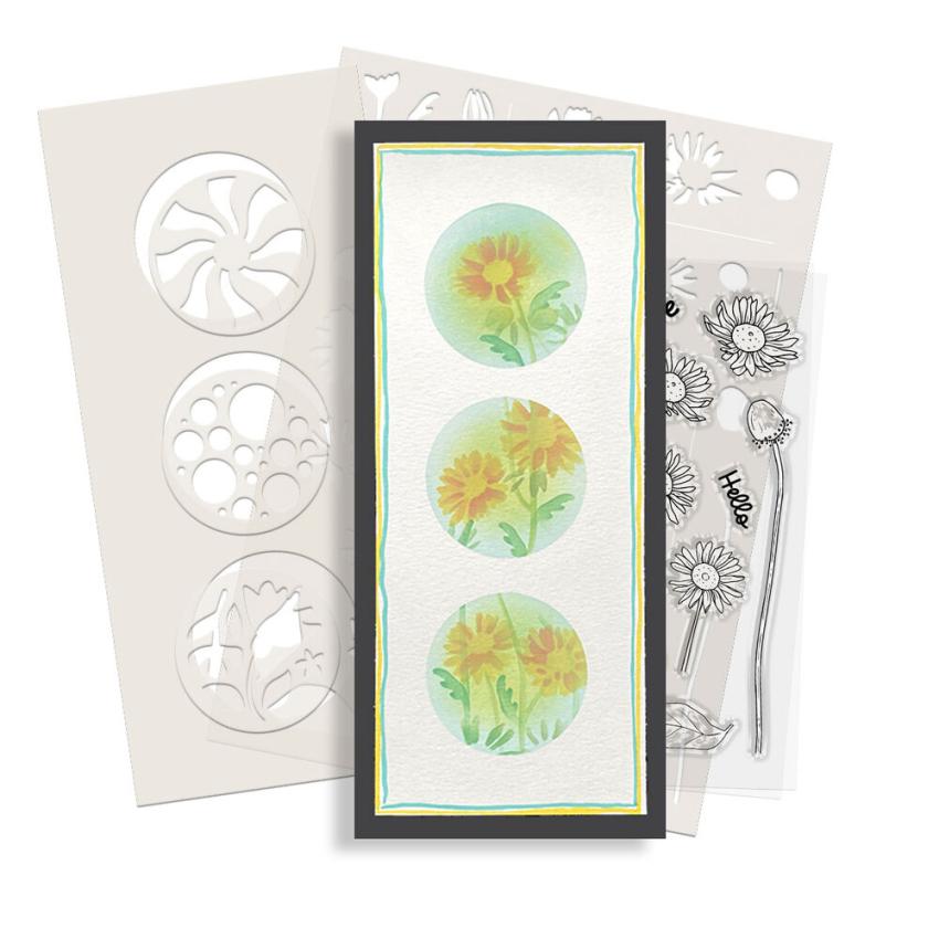 Polkadoodles - Schablone "Switchables Circles Triptych" Stencil  