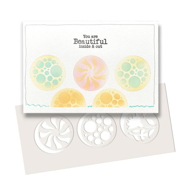 Polkadoodles - Schablone "Switchables Circles Triptych" Stencil  