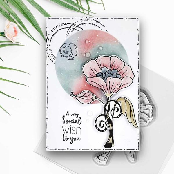 Polkadoodles - Stempel "Quirky Flower 1" Clear Stamp