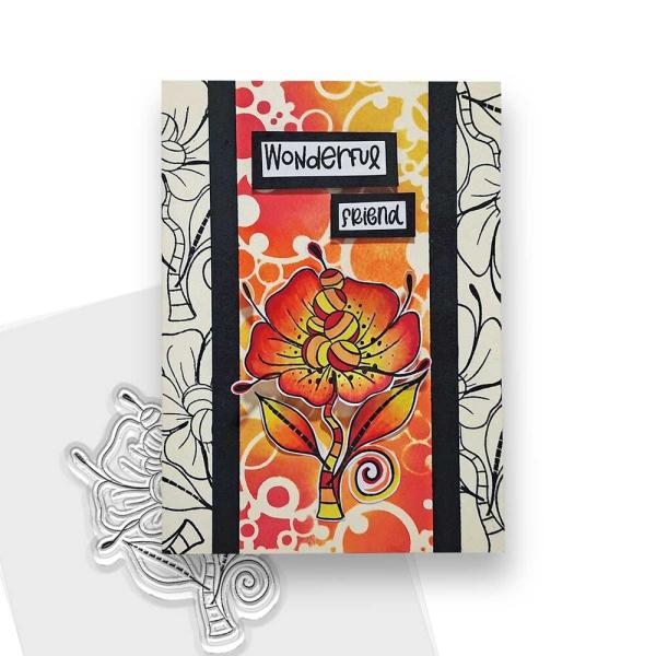 Polkadoodles - Stempel "Quirky Flower 2" Clear Stamp