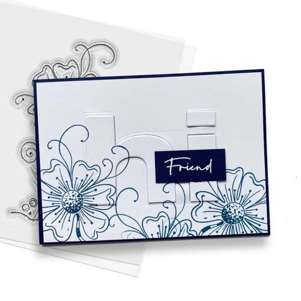Polkadoodles - Stempel "Quirky Flower 3" Clear Stamp
