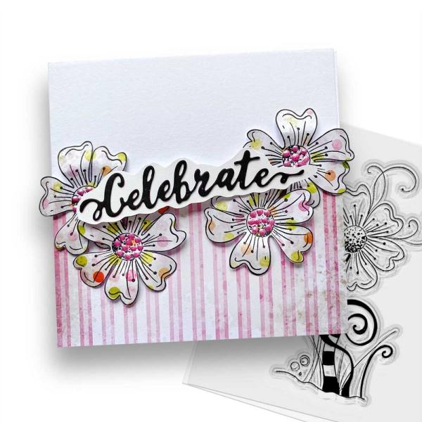 Polkadoodles - Stempel "Quirky Flower 3" Clear Stamp