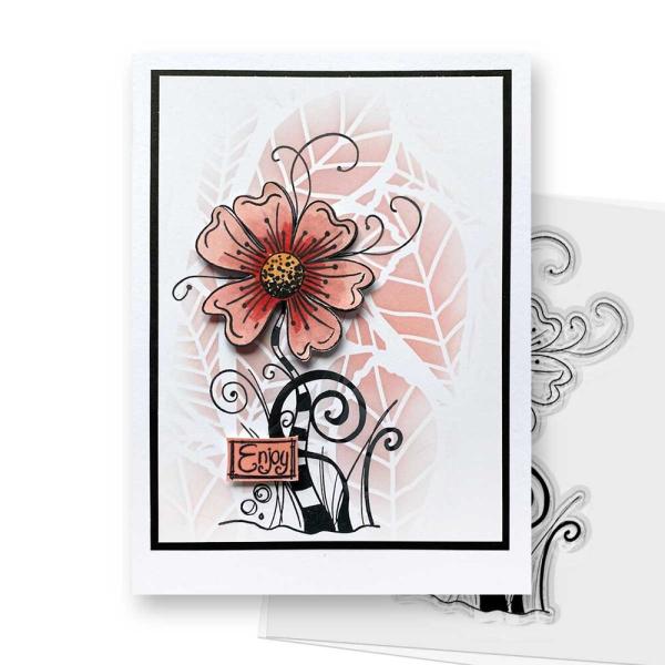 Polkadoodles - Stempel "Quirky Flower 3" Clear Stamp