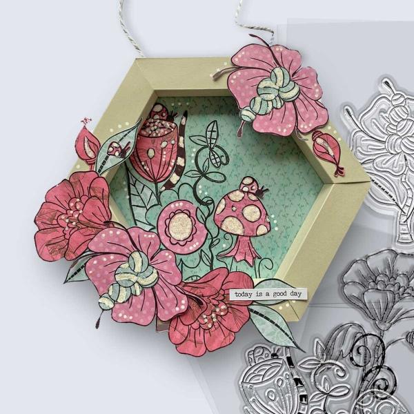 Polkadoodles - Stempel "Quirky Flower 5" Clear Stamp
