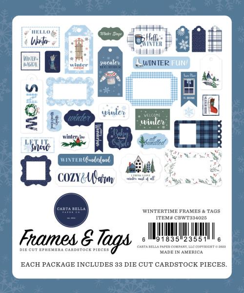 Carta Bella - Stanzteile & Anhänger "Wintertime" Ephemera Frames & Tags