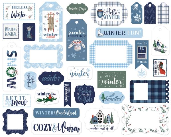 Carta Bella - Stanzteile & Anhänger "Wintertime" Ephemera Frames & Tags