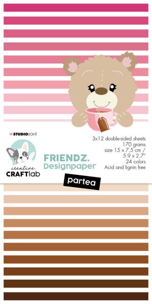 Creative Craft Lab - Studio Light - Friendz Cardstock "Partea " Paper Pack 15x7,5 cm - 24 Bogen