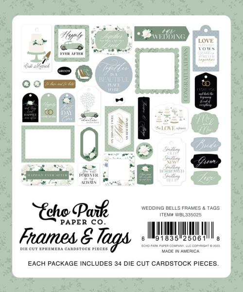 Echo Park - Stanzteile & Anhänger "Wedding Bells" Frames & Tags 