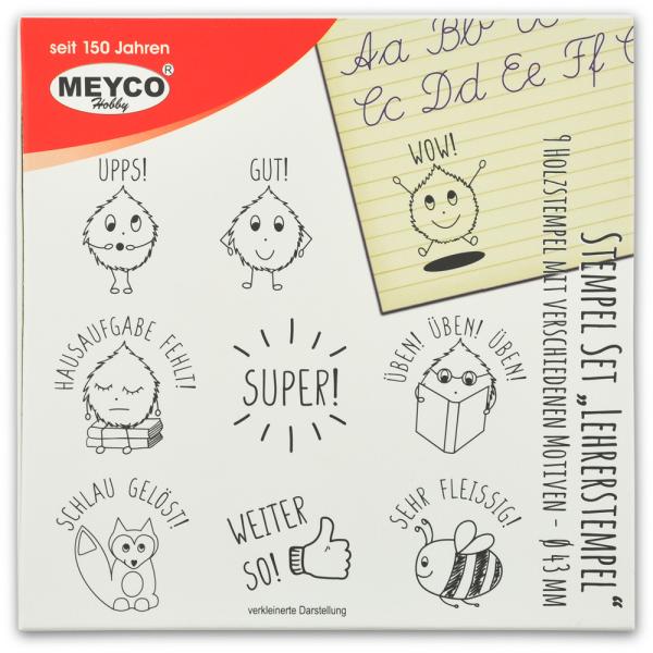 Meyco Holzstempel Set "Lehrerstempel" - 9 Stempel