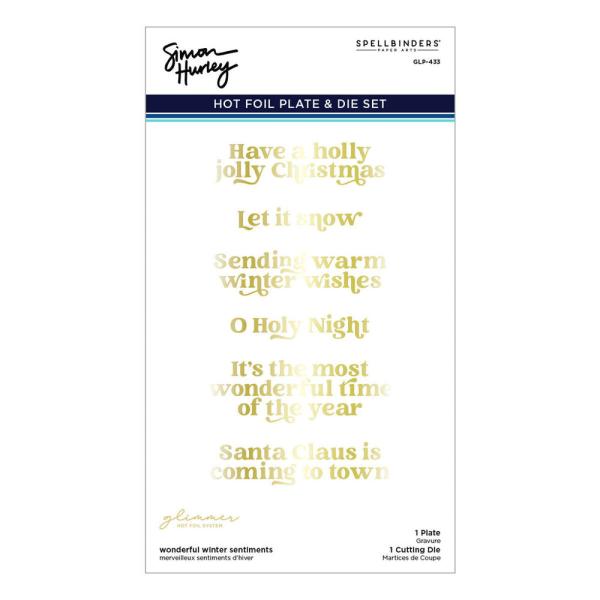 Spellbinders - Glimmer Hot Foil Plate & Dies "Wonderful Winter Sentiments"