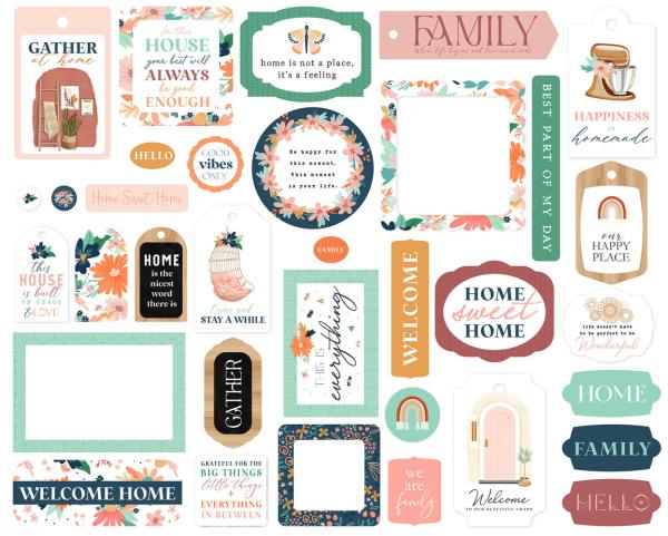 Carta Bella - Stanzteile & Anhänger "At Home" Ephemera Frames & Tags