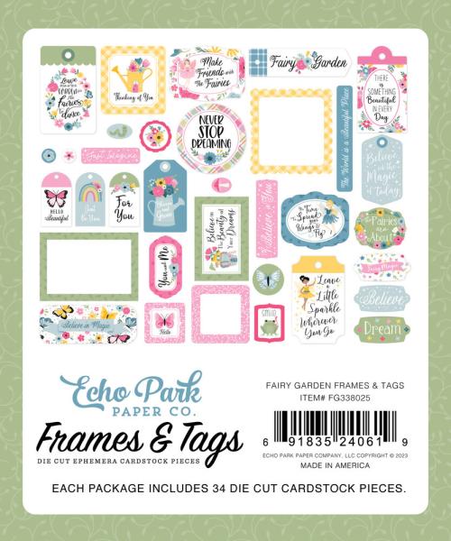 Echo Park - Stanzteile & Anhänger "Fairy Garden" Frames & Tags 