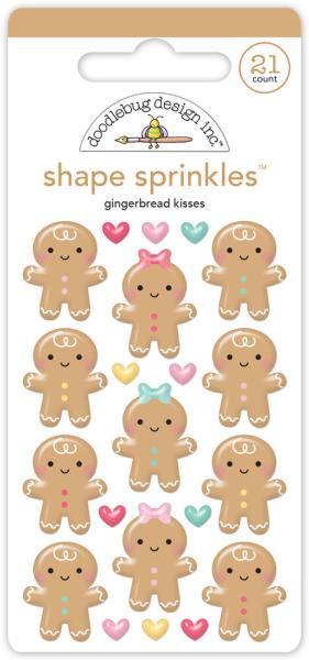 Doodlebug Design - Epoxy Sticker "Gingerbread Kisses" Shape Sprinkles