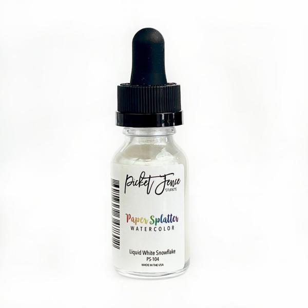 Picket Fence Studios - Flüssige Aquarellfarbe "White Snowflake" Paper Splatter Watercolor Liquid 0,5oz