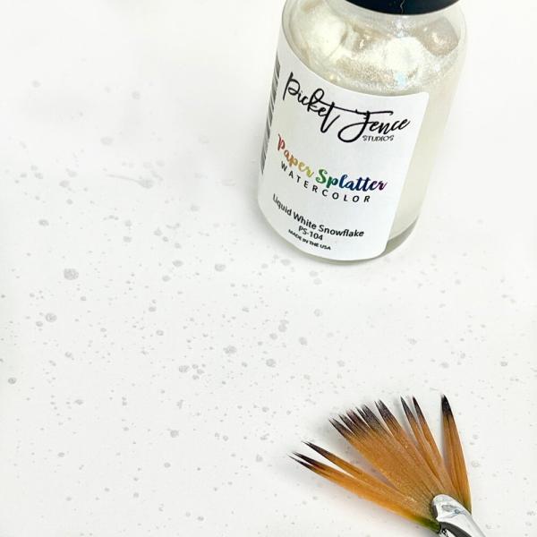 Picket Fence Studios - Flüssige Aquarellfarbe "White Snowflake" Paper Splatter Watercolor Liquid 0,5oz