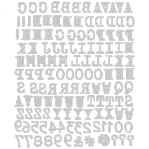Sizzix Thinlits Craft Die-Set - Alphanumeric Tiny Type Upper / Buchstaben Schreibmaschine