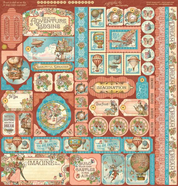 Graphic 45 - Designpapier "Imagine" Collection Pack 12x12 Inch - 24 Bogen