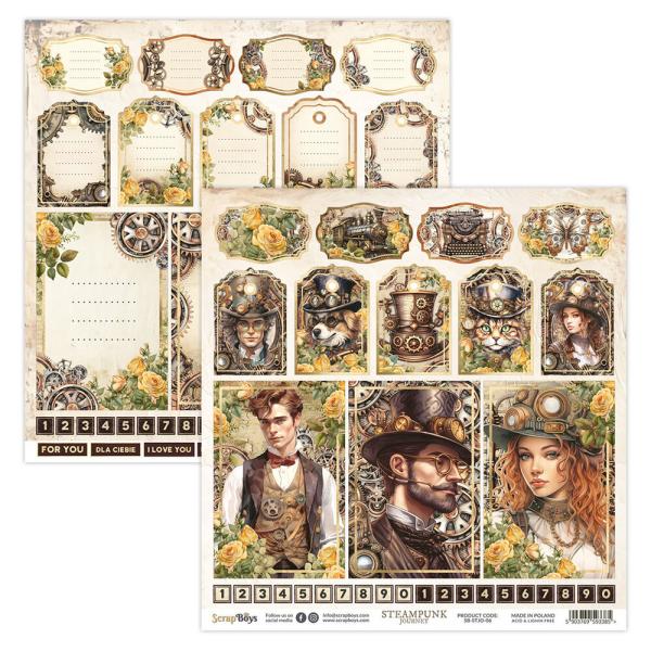 ScrapBoys - Designpapier "Steampunk Journey" Paper Pack 12x12 Inch - 12 Bogen