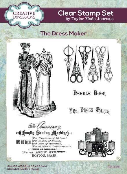 Creative Expressions - Stempelset "The Dress Maker" Clear Stamps 6x8 Inch Design by Taylor Made Journals