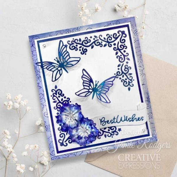 Creative Expressions - Schablone "Starflower Borders" Stencil 6x6 Inch Design by Jamie Rodgers
