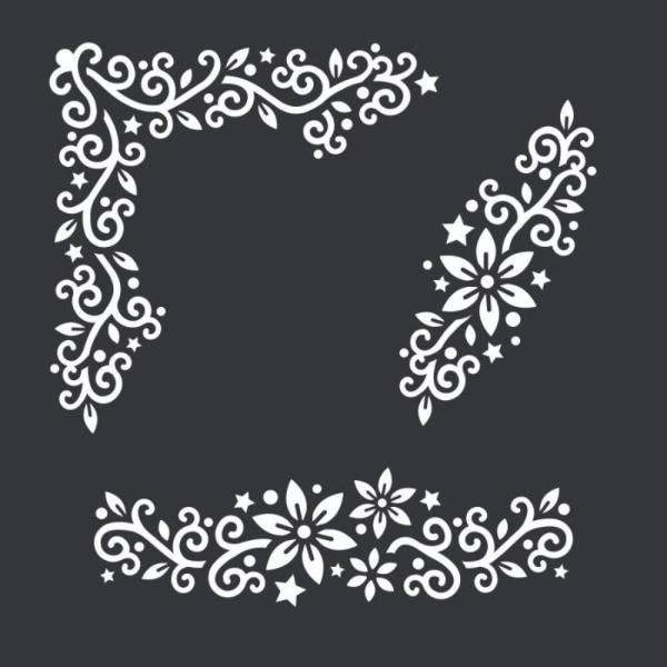 Creative Expressions - Schablone "Starflower Borders" Stencil 6x6 Inch Design by Jamie Rodgers