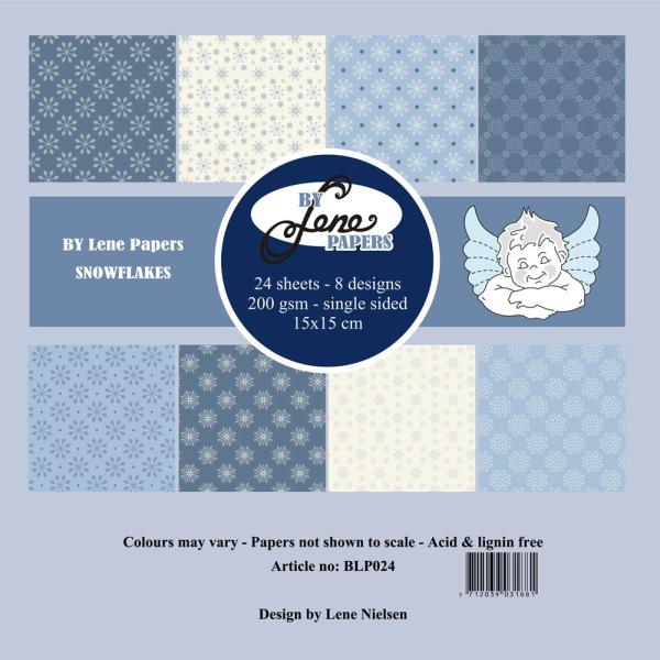 By Lene - Designpapier "Snowflakes" Paper Pack 6x6 Inch - 24 Bogen