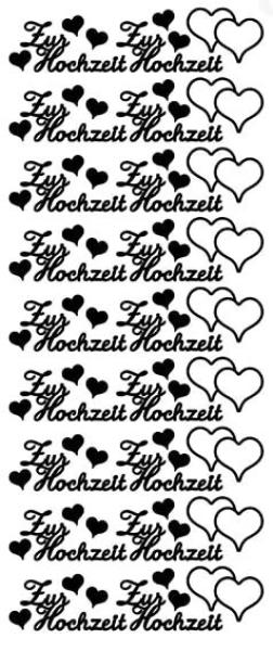 Klebeschrift "Zur Hochzeit" silber glänzend 18 Stück