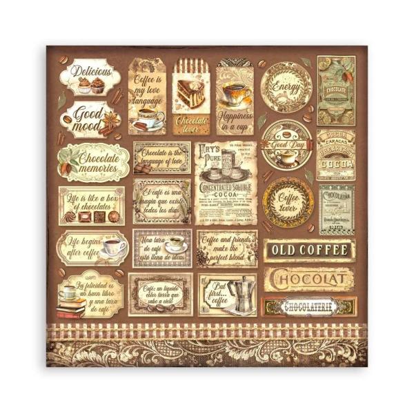 Stamperia - Designpapier "Coffee and Chocolate" Paper Pack 12x12 Inch - 10 Bogen
