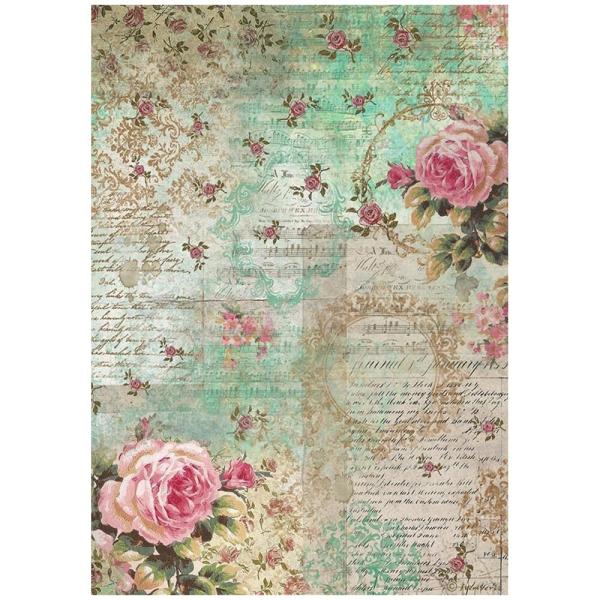 Stamperia - Decopatch Papier "Precious Peony Background" Decoupage A4 - 6 Bogen  