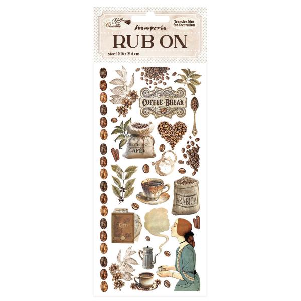 Stamperia - Transfer Aufkleber "Coffee" Rub-On