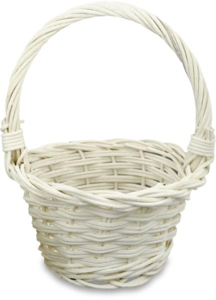 Henkelkorb rund weiss 12cm