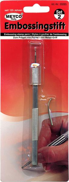Prägestift für Embossing 2 Spitzen aus Metall