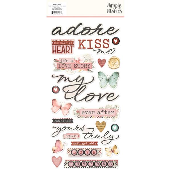 Simple Stories - Aufkleber "Simple Vintage Love Story" Foam Sticker