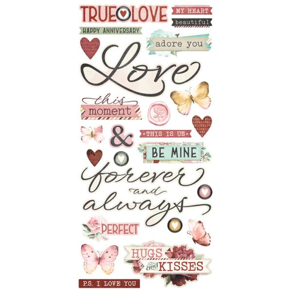 Simple Stories - Aufkleber "Simple Vintage Love Story" Foam Sticker