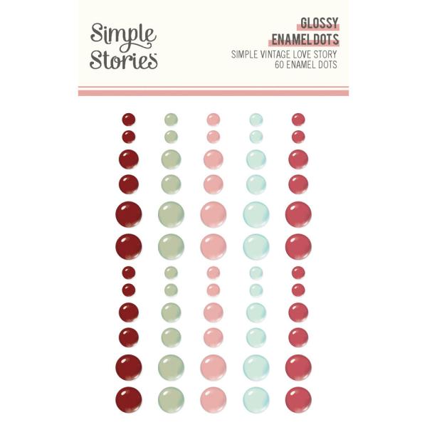 Simple Stories - Enamel Dots "Simple Vintage Love Story" 60 Stück 