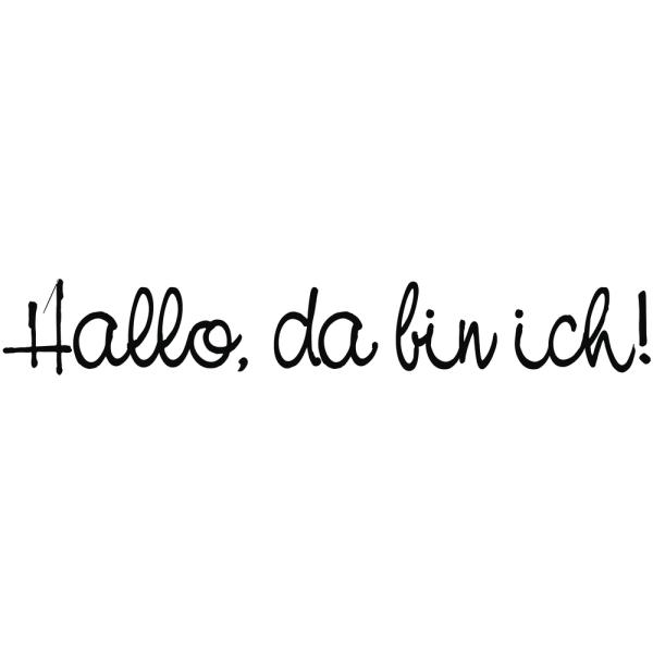 Holz-Stempel "Hallo, da bin ich!" 2x10 cm