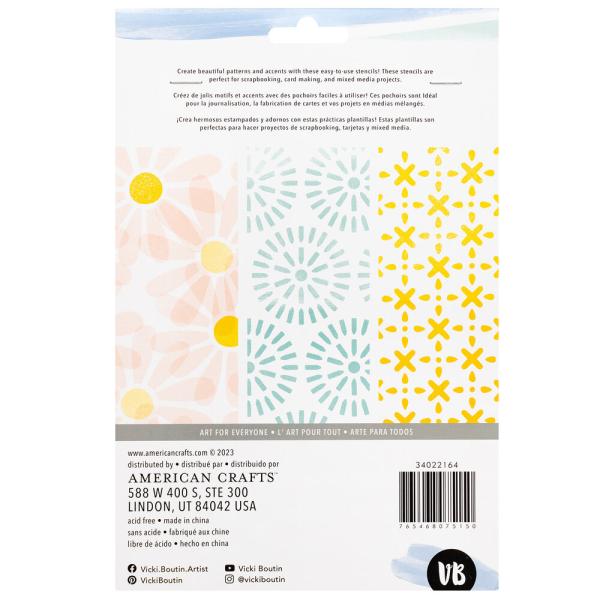 American Crafts - Schablone 6x9,12 Inch "Tranquil" Stencil