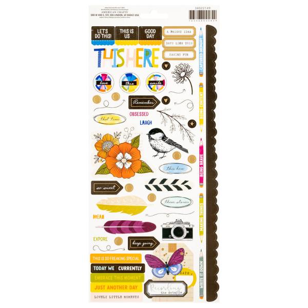 American Crafts - Aufkleber "Discover + Create" Sticker