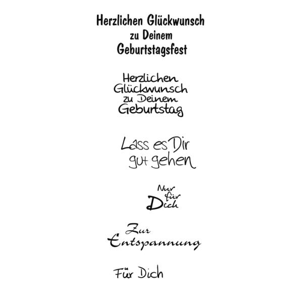 Stempel Set - 6 Schriftzüge "Geburtstag"