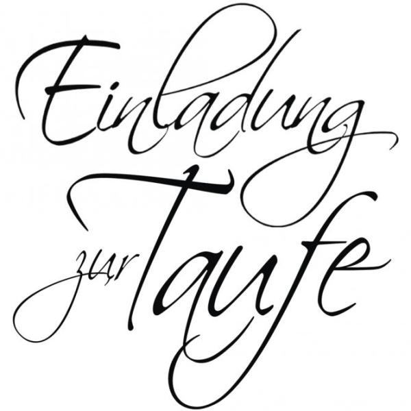 Holz-Stempel "Einladung zur Taufe" 6x6 cm
