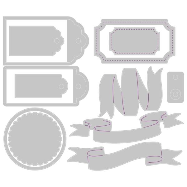 Sizzix - Stanzschablone "Vintage Tags & Banners" Thinlits Craft Dies by Kath Breen