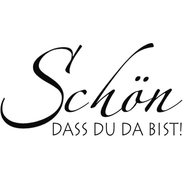 Holz-Stempel "Schön, dass Du..." 3x5 cm