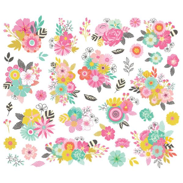 Simple Stories - Stanzteile "True Colors" Floral Bits & Pieces 