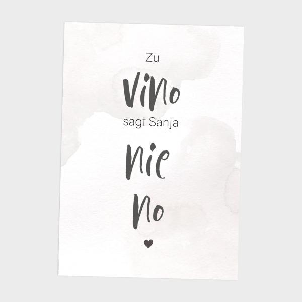 Spruchposter "Vino nie no" | Geschenkidee | Personalisiert  | individuelles Bild | Wanddeko